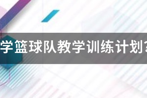 小学生篮球训练教学计划